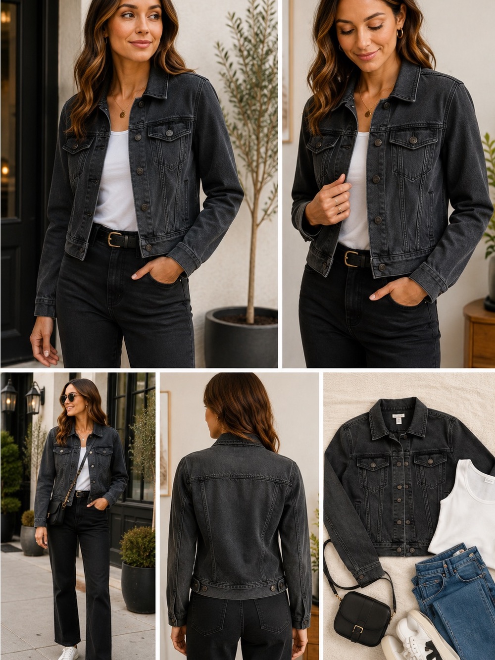 Style & Co. Charcoal Black Denim Jacket – Size Medium